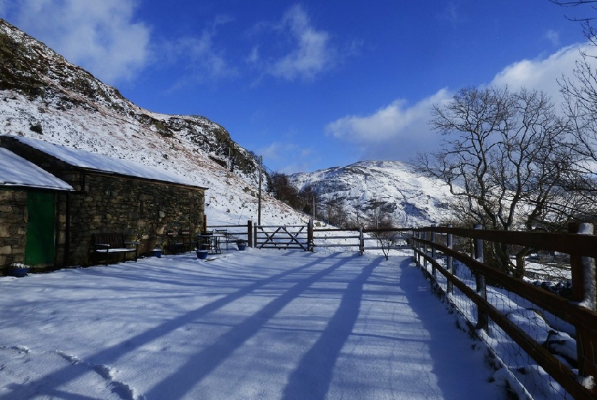 Helvellyn Cottage Garden in the Snow Helvellyn Cottage Garden in the Snow